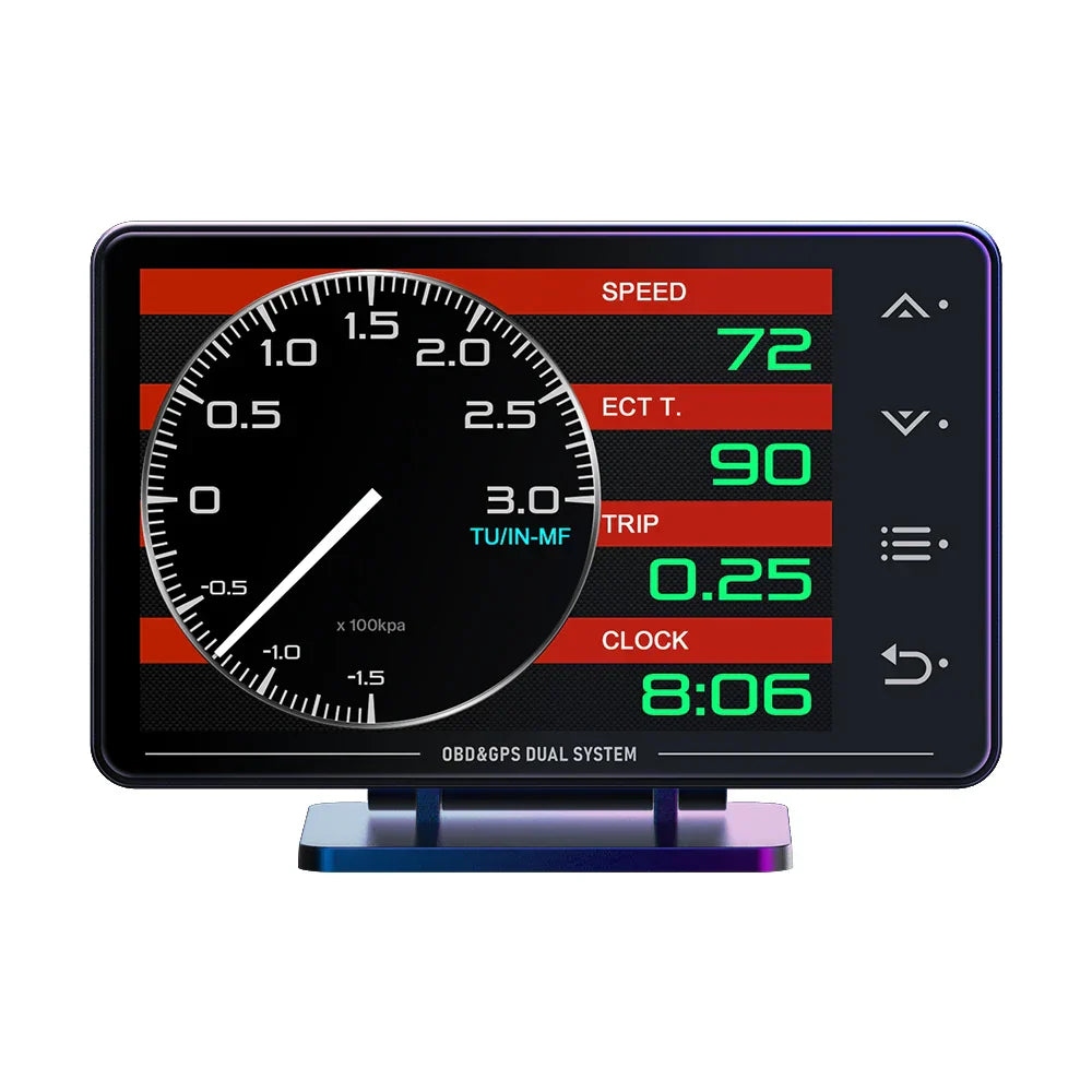 XS HUDGauge–Multi-Function OBD+GPS Car Instrument Black