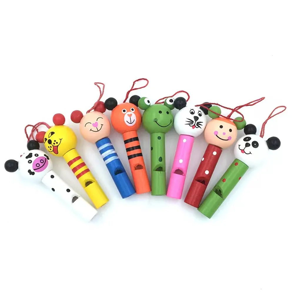 Wooden Mini Cute Animal Whistle Toys