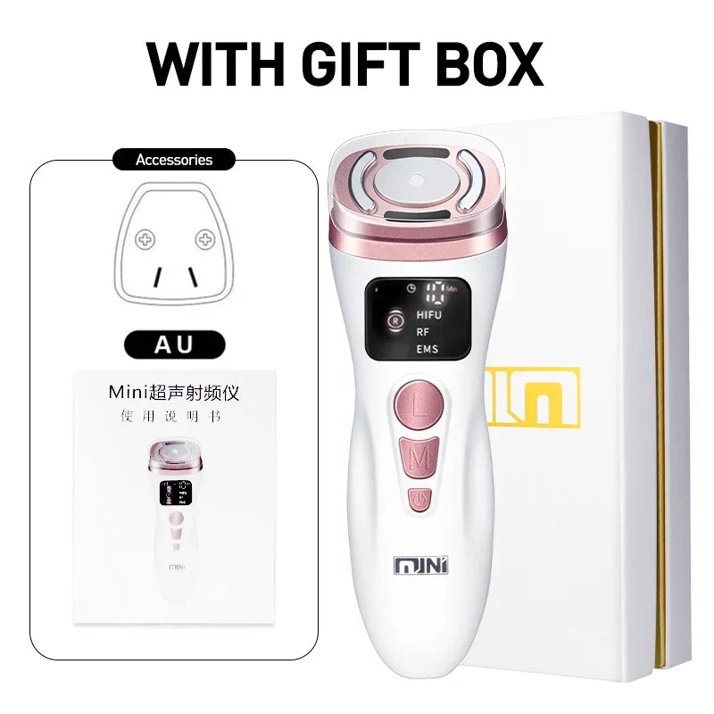 Mini HIFU & RF Facial Beauty Tool for Firming, Anti-Wrinkle, and Youthful Radiance