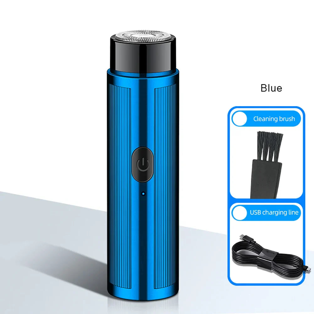 Mini Electric Shaver Portable Razor with LED Display Blue