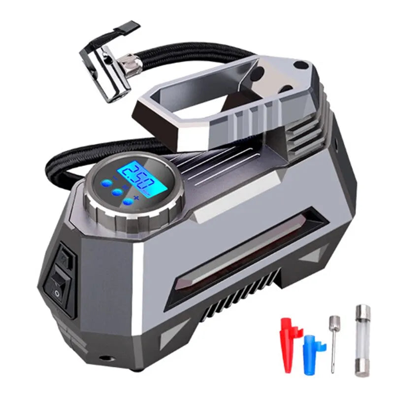 Digital Portable Air Compressor Pump Tire Inflator Grey