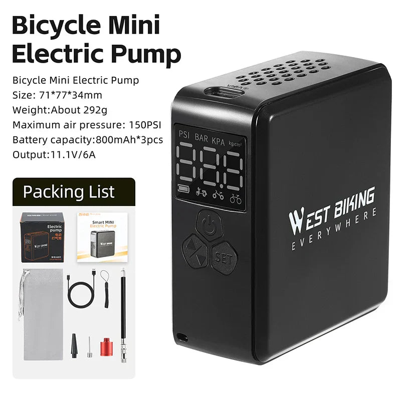 150PSI Mini Electric Bike Pump