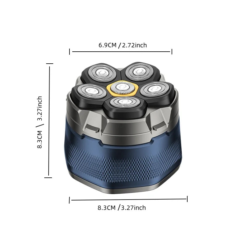 6D Electric Head And Face Shaver Rechargeable Cordless for Men Blue