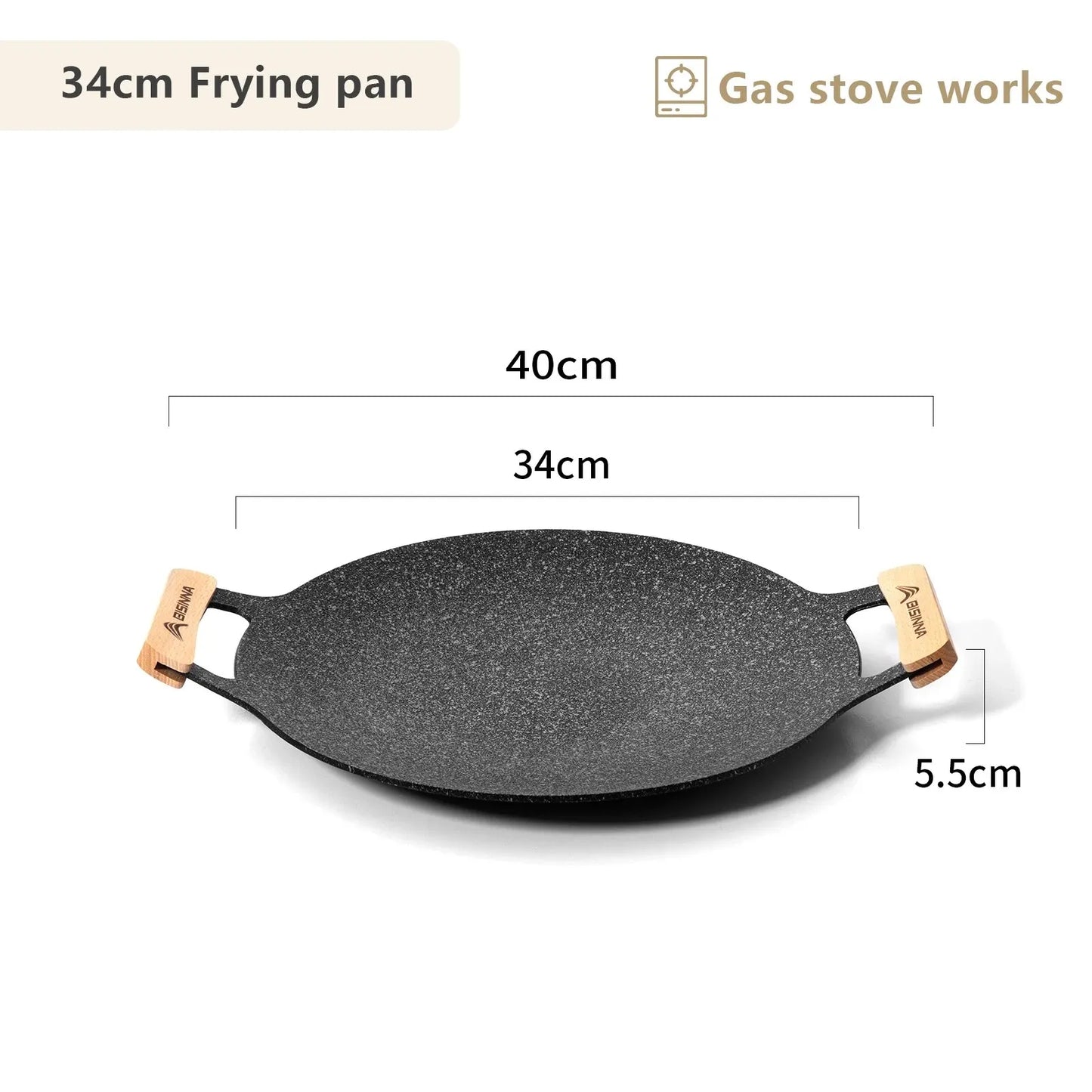 34CM Non-Stick Outdoor BBQ Grill Pan Roasting Plate Black