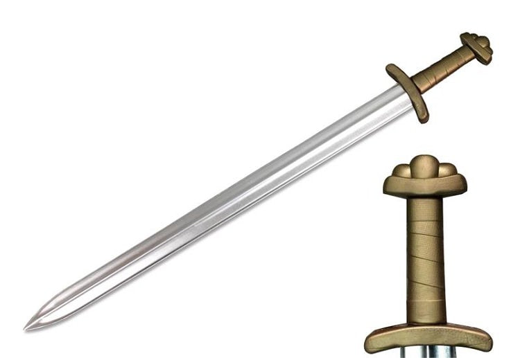 Medieval Viking 9th Century Foam Sword Chrome Blade Cosplay Costume LARP