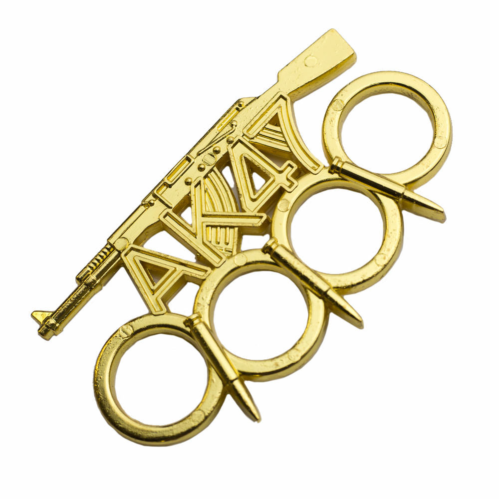 AK-47 Rifle Bullet Spiked Golden Knuckle Paperweight