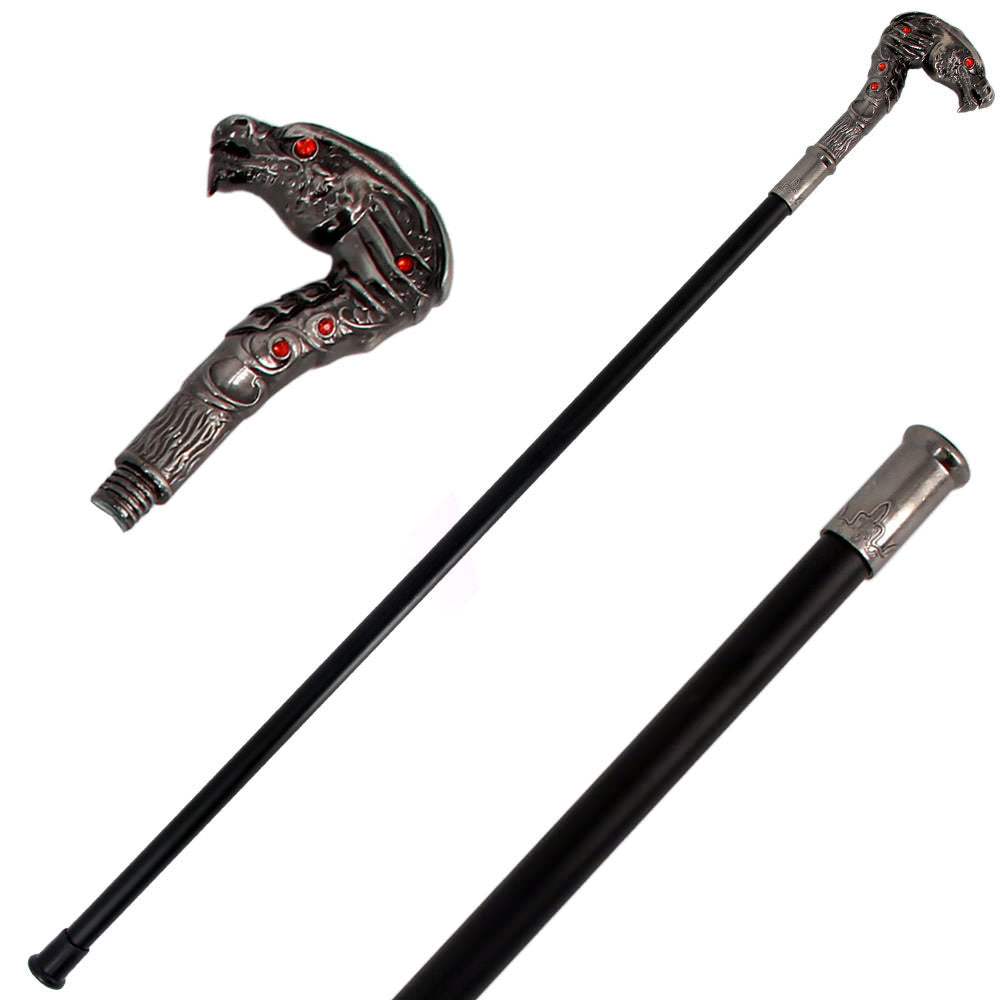 37" Dragon Wild Fighting Walking Cane Staff Steel Shaft Stick - TOPHATTER'S ARMORY DEALS