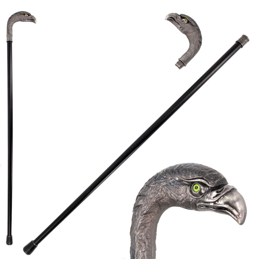 36.5 Inches Silver Eagle Head Luxury Cane Staff