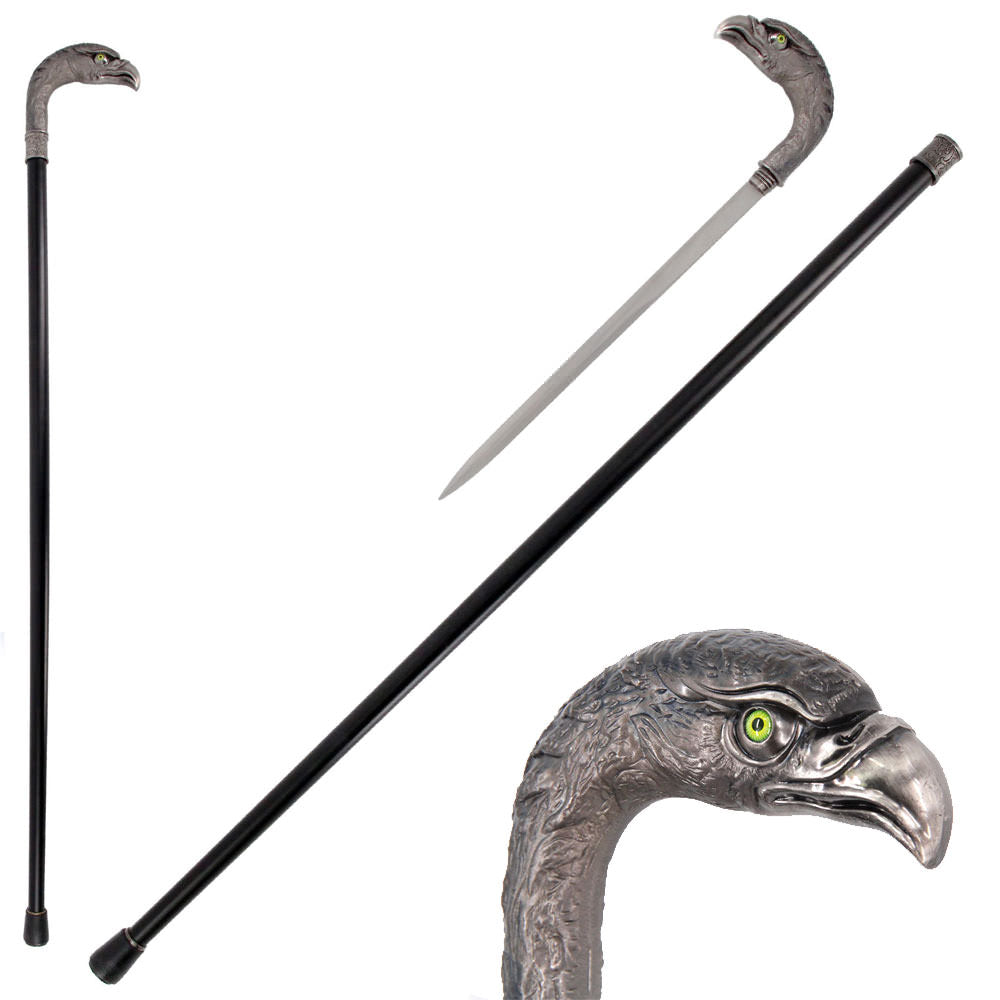 36.5 Inches Silver Eagle Head Luxury Cane Sword