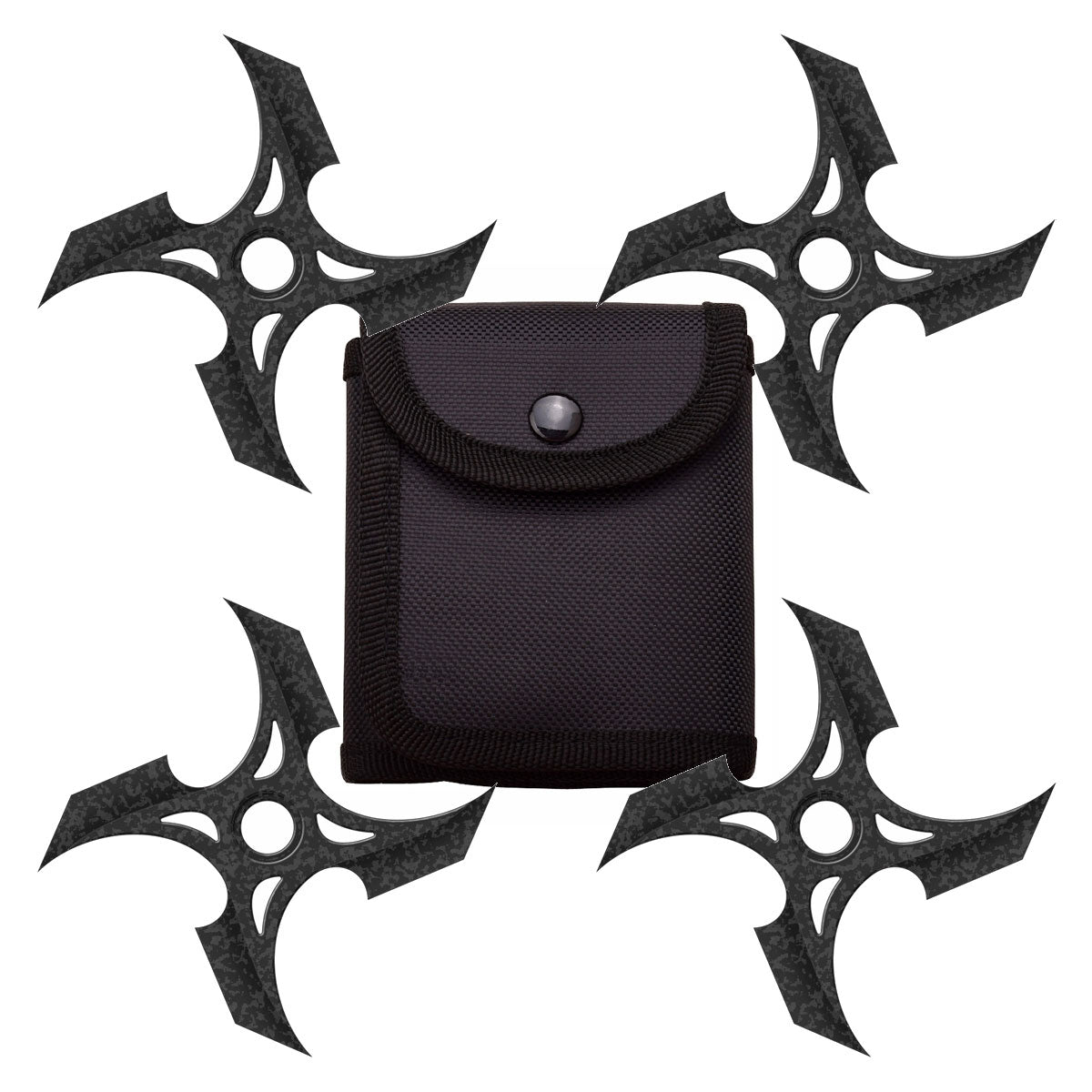 4 Pc Set Stonewash Finish Four Point Throwing Ninja Stars Shuriken - TOPHATTER'S ARMORY DEALS
