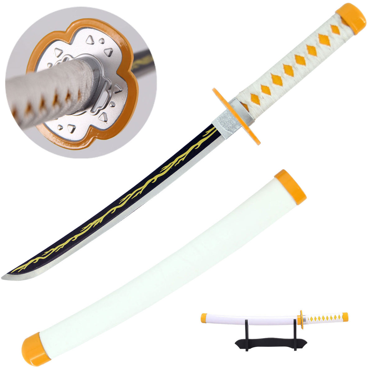 Zenitsu Agatsuma's Yellow Nichirin Miniature Katana - Zenitsu Sword - TOPHATTER'S ARMORY DEALS