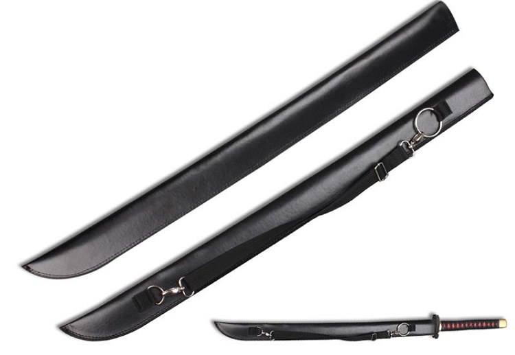 Katana Bokken Shinai Foam Sword Large Leather Carrying Case Scabbard