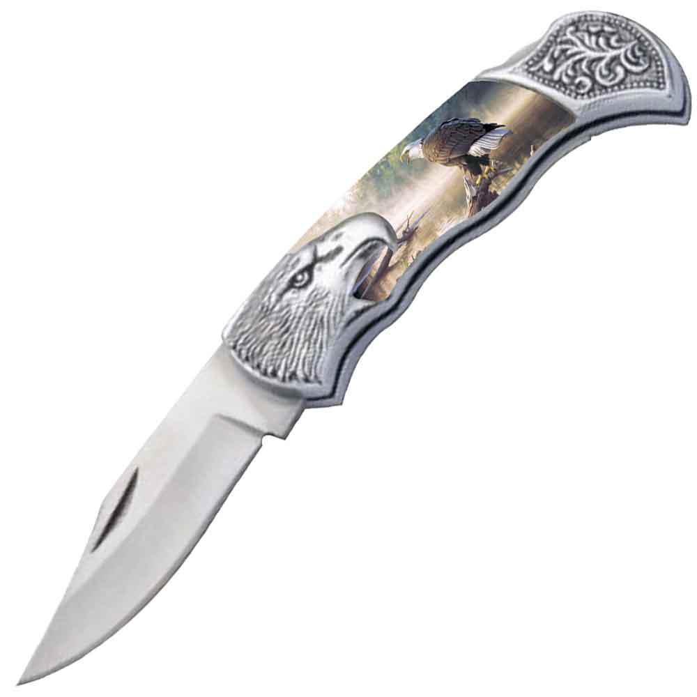 7.25" Eagle Bolster Handle Lockback Folding Pocket Knife in a Gift Box Style-12