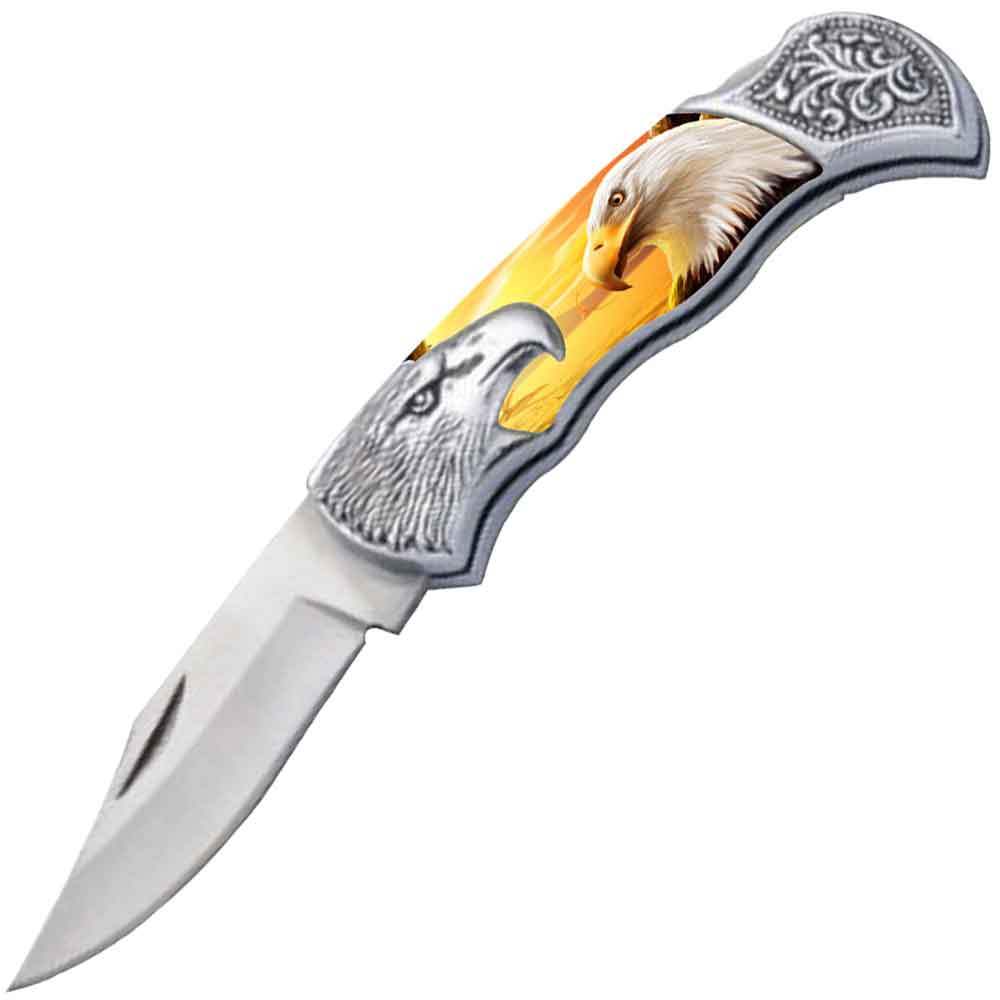 7.25" Eagle Bolster Handle Lockback Folding Pocket Knife in a Gift Box Style-13