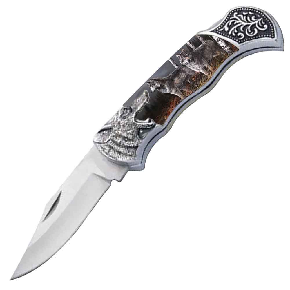 7.25" Wolf Bolster Handle Lockback Folding Pocket Knife in a Gift Box Style-14 - TOPHATTER'S ARMORY DEALS
