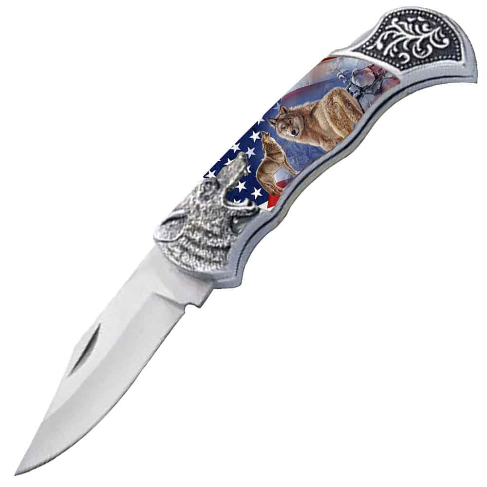 7.25" Wolf Bolster Handle Lockback Folding Pocket Knife in a Gift Box Style-17 - TOPHATTER'S ARMORY DEALS