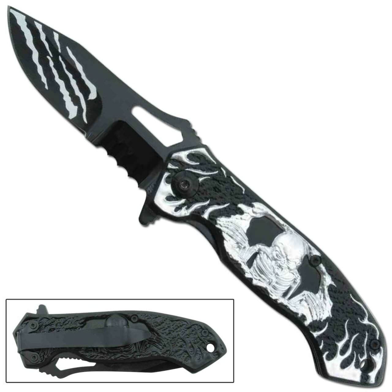 Watcher of Sin 7.75" Spring Assisted Pocket Knife
