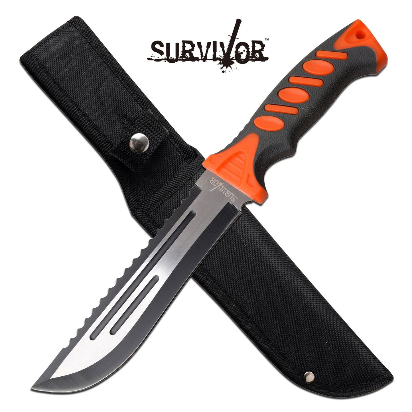 Orange Handle Fixed Blade Outdoor Survival Knife