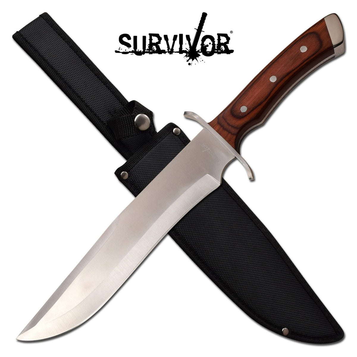 10" Blade Brown Wood Handle Full Tang Hunter Bowie Knife - TOPHATTER'S ARMORY DEALS