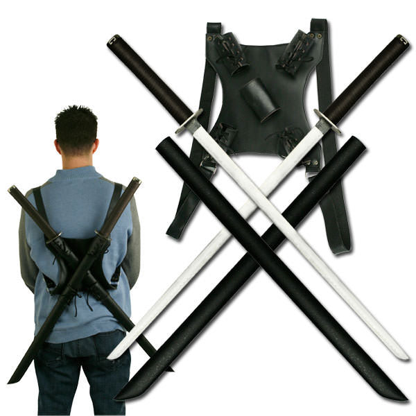 Twin Ninja Katana Sword Set With Back Strap