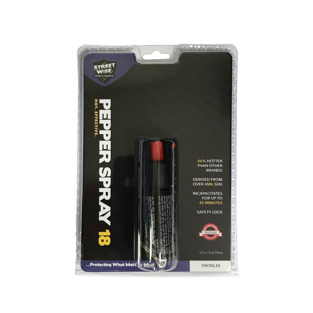 Streetwise 18 Stream Pepper Spray 0.5 oz Safety Lock