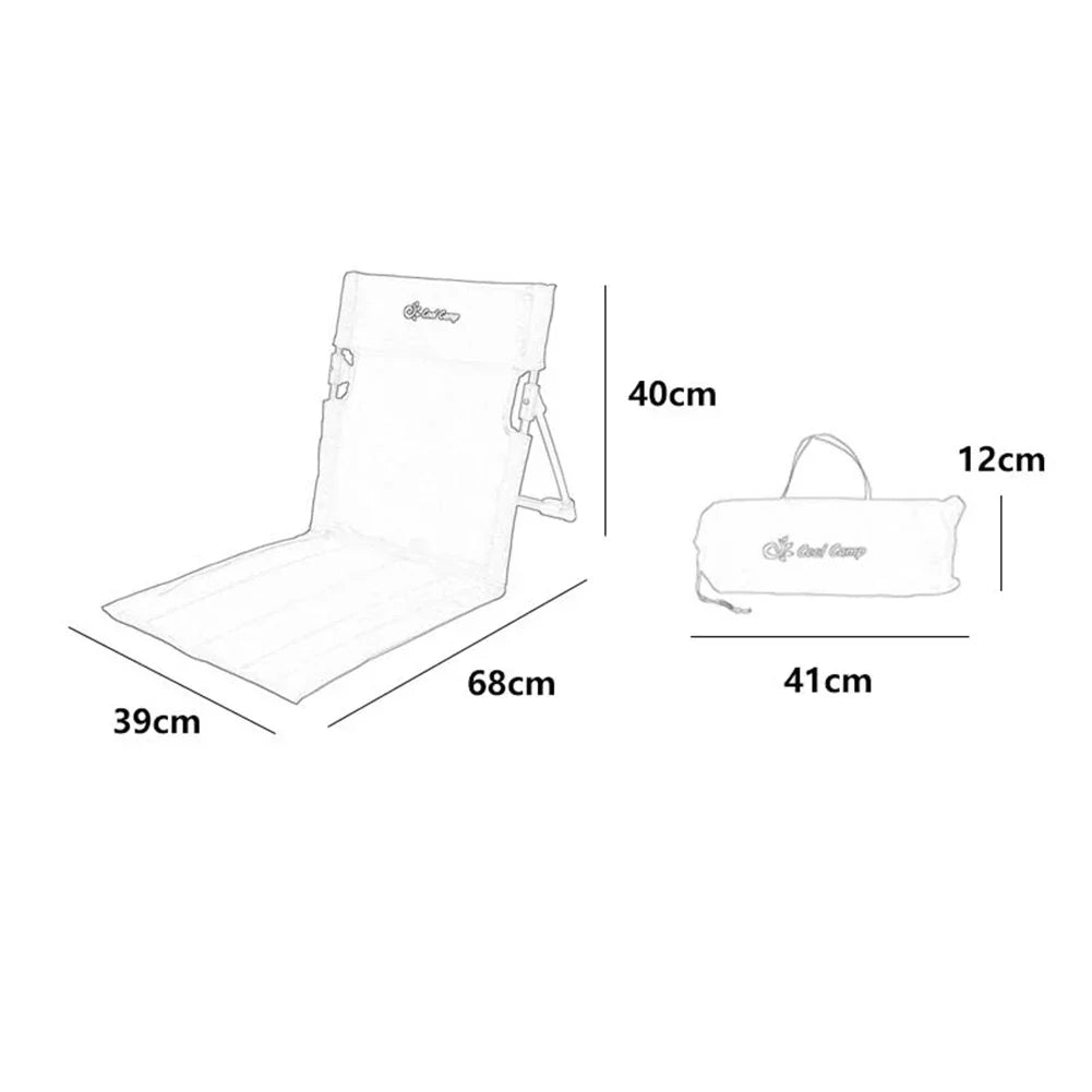 Portable Camping Chair with Backrest Cushion- Green
