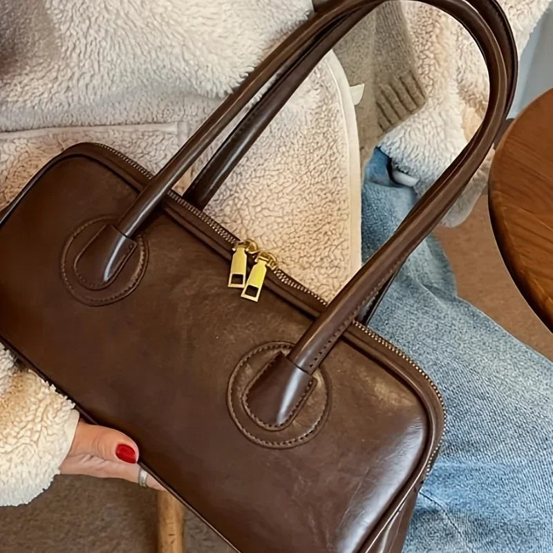 Baguette Shoulder Bag Large Pillow Style (Coffee)