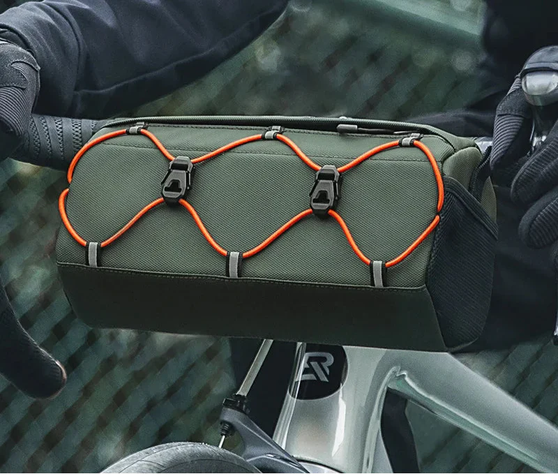 Waterproof Bicycle Tube Bag 2.2L Handlebar Storage Army Green
