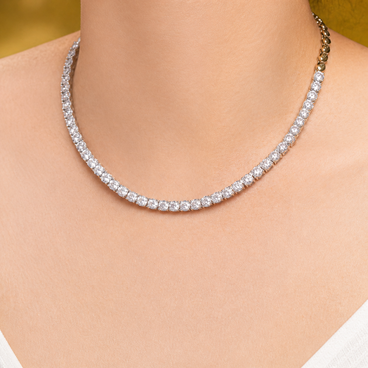 Cubic Zirconia Tennis Necklace - Stunning Gift for Her