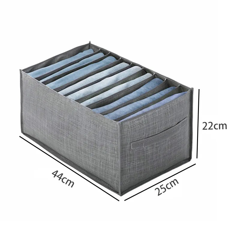 5PCS Gray 9-Grids Closet Clothes Organizer Storage Box Cabinet Drawers Set - 44x25x22cm