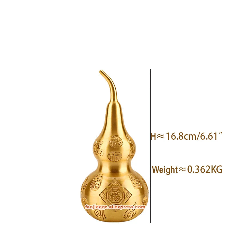 Feng Shui Copper Gourd Sculpture: Prosperity in Style