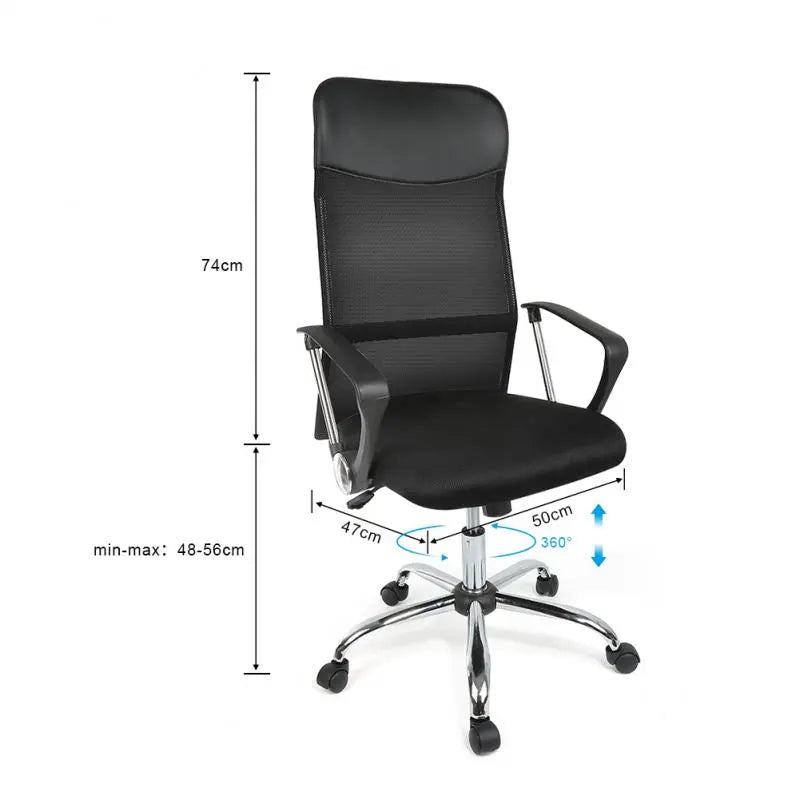 Premium High Back Mesh Office Chair with Adjustable Lumbar Support - Black