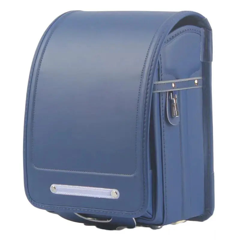 School Backpack PU Leather for Kids Students (Deep Blue)
