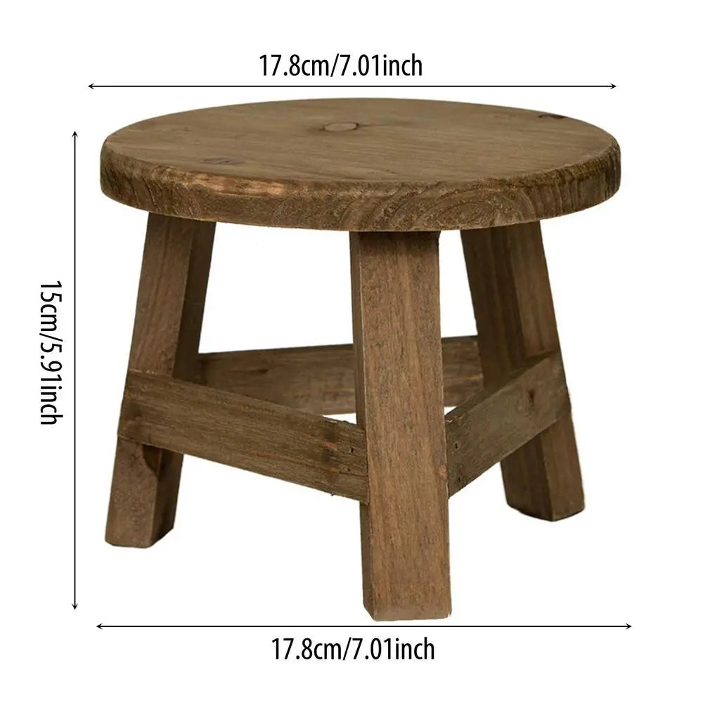 Wooden Stool Plant Stand Mini