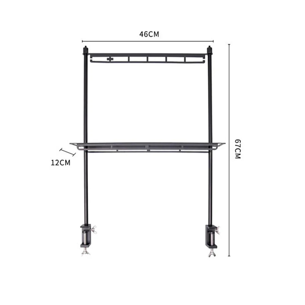 Camping Storage Detachable Organizer Rack Black