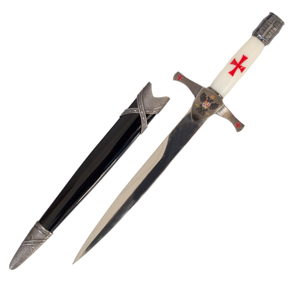 16" Overall Crusader Shield Knights Templar Dagger - TOPHATTER'S ARMORY DEALS