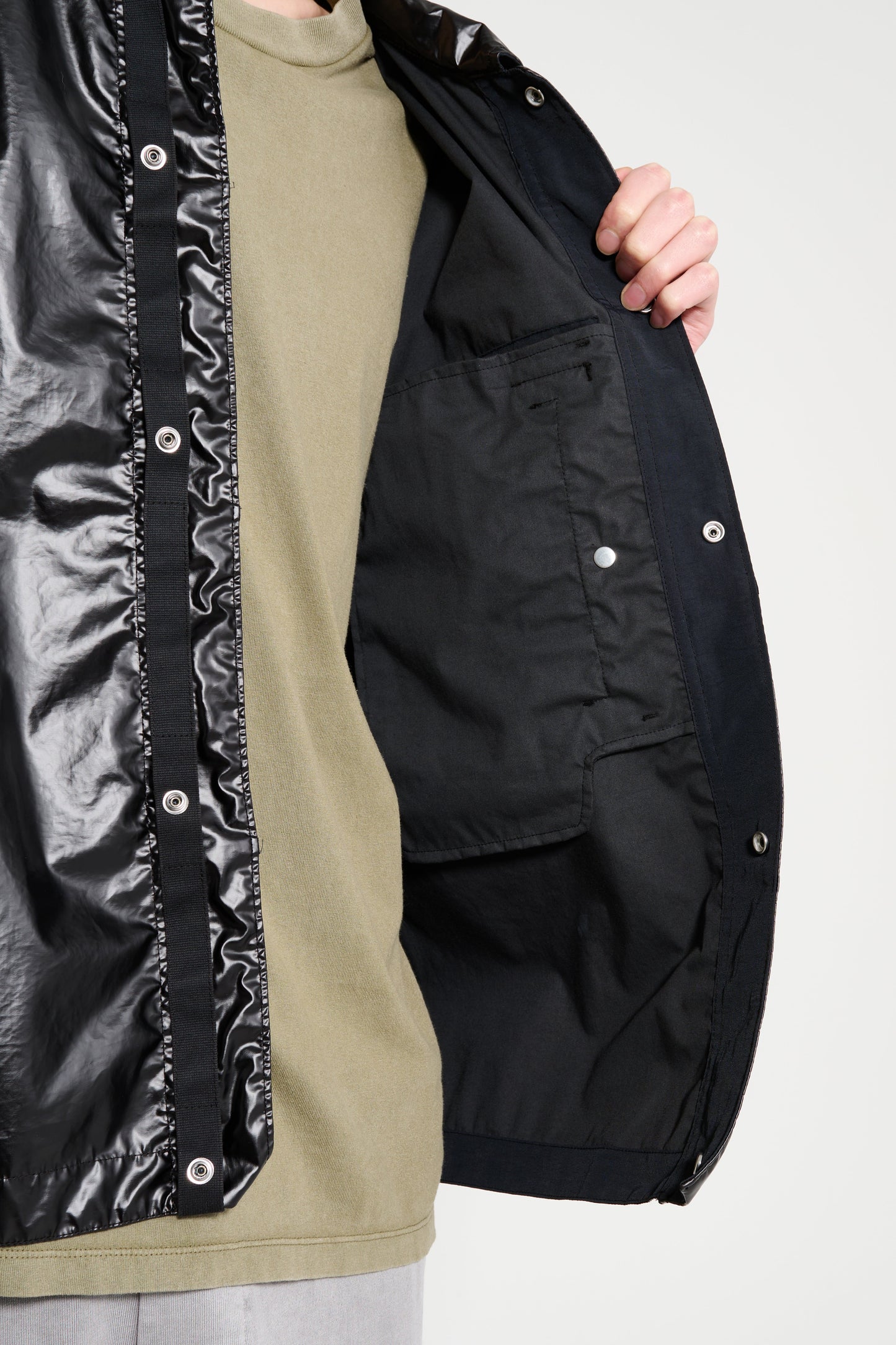 Stone Island Mussola Gommata-TC Nylon Shirt Jacket Black