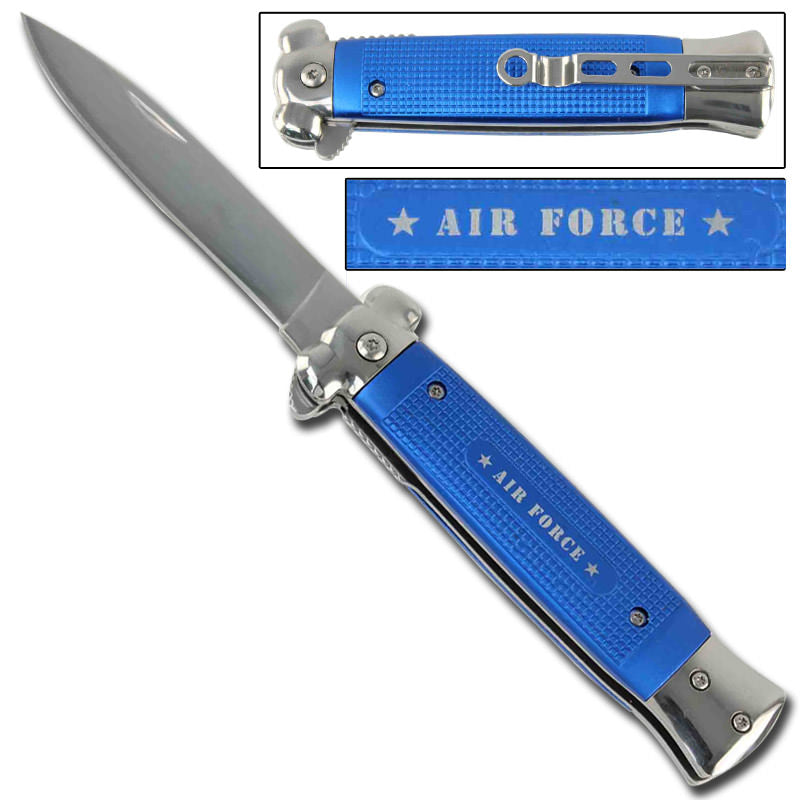 Stiletto Style Spring Assisted Knife Military Air Force - TOPHATTER'S ARMORY DEALS