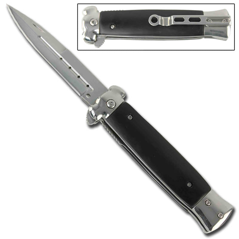 Striker Spring Assisted Knife Black Bayonet Stiletto Style