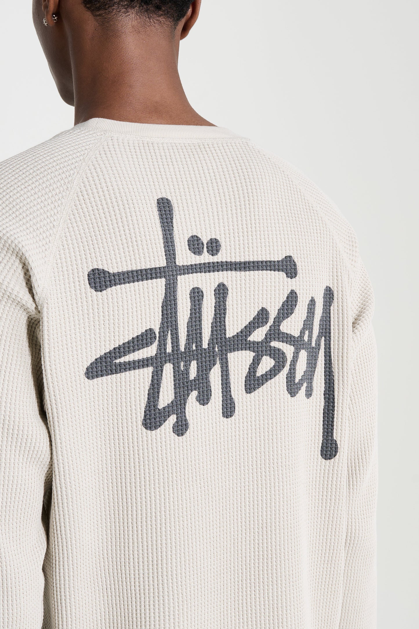 Stüssy Raglan Thermal Basic Stock LS Tee Bone