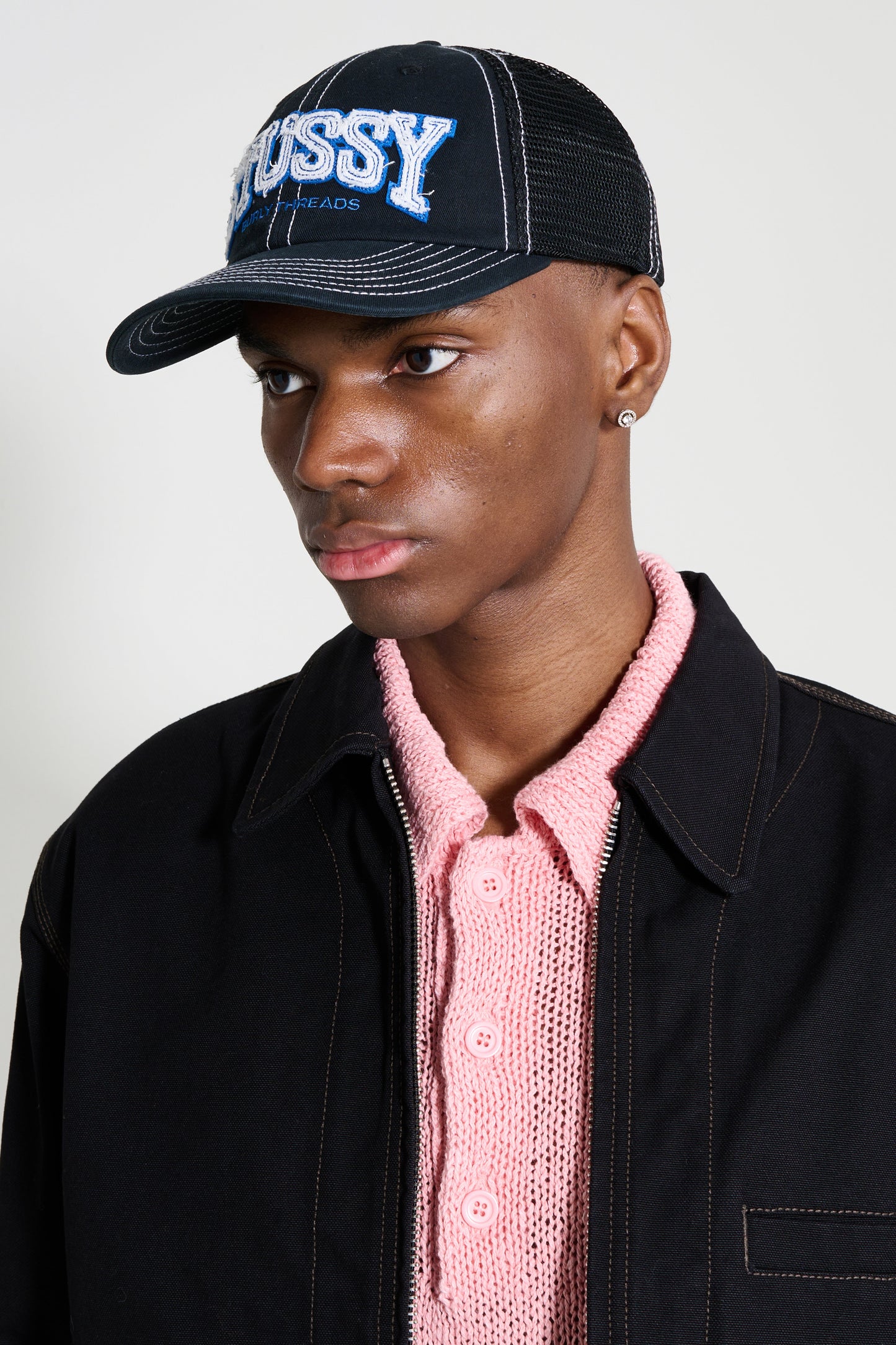 Stüssy Md Burly Threads Trucker Black