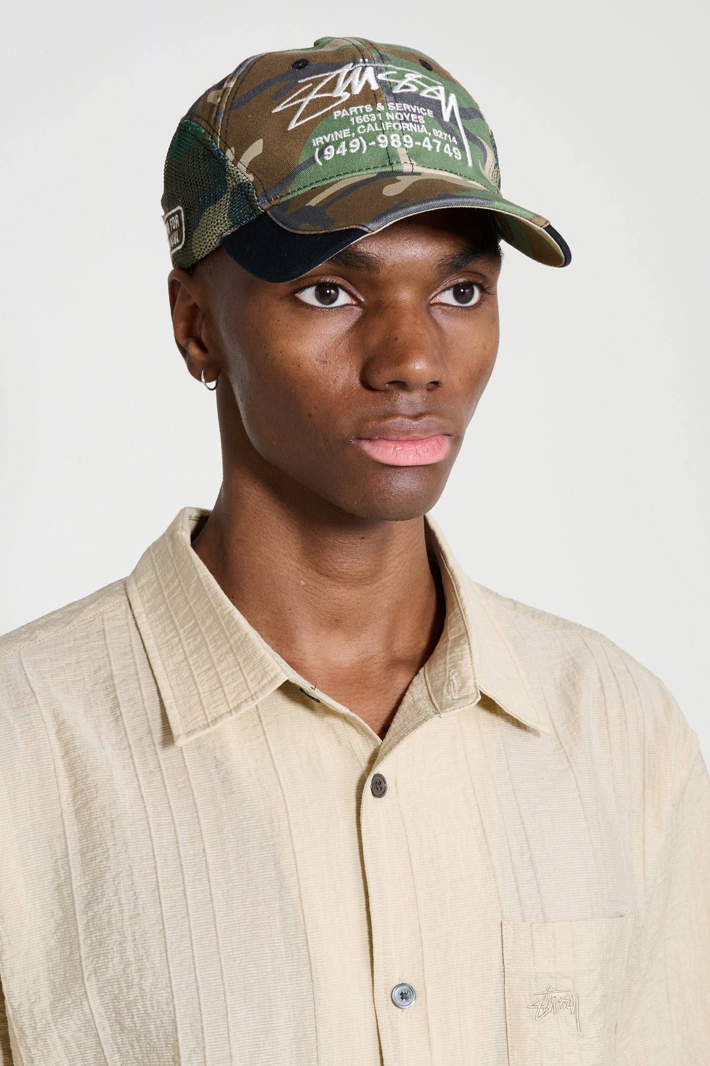 Stüssy Lp Service Mesh Strapback Cap Camo