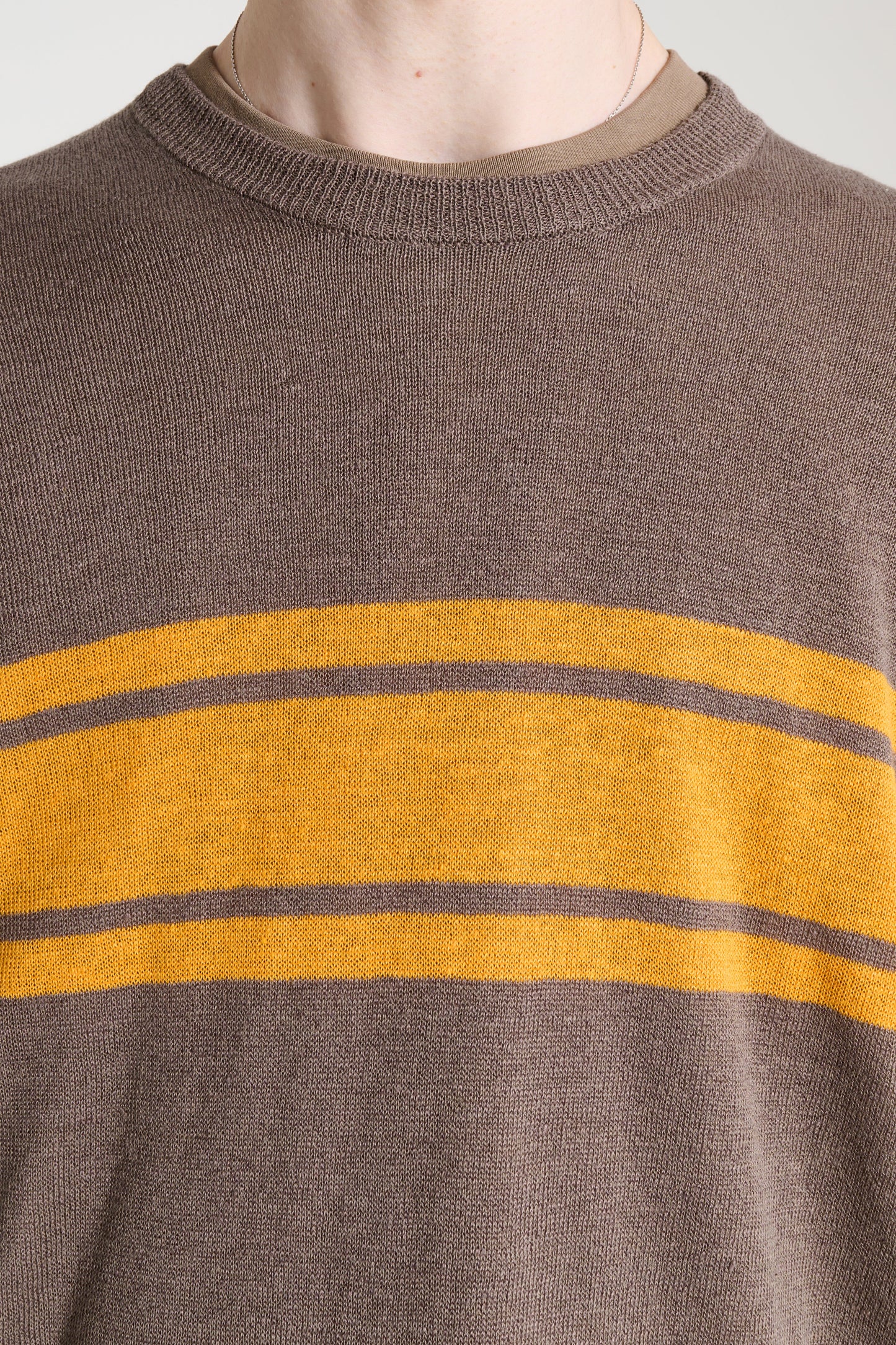 Stüssy Striped Long Sleeve Sweater Brown