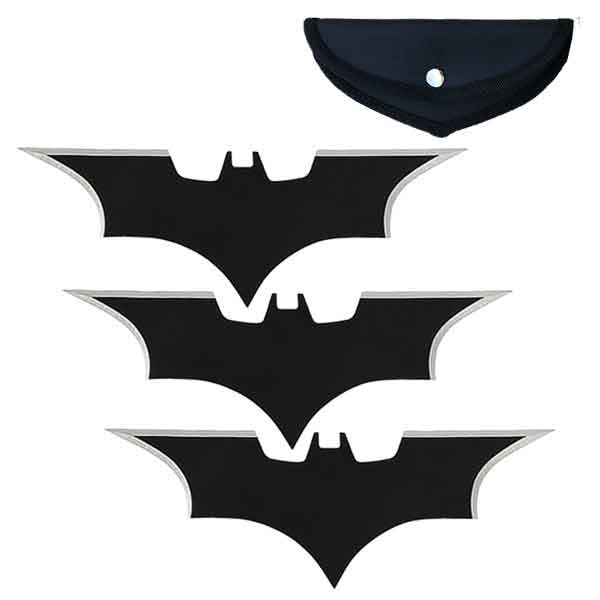 4" Batarang 3 Pcs Throwing Knife Night Dark Bat Thrower Set