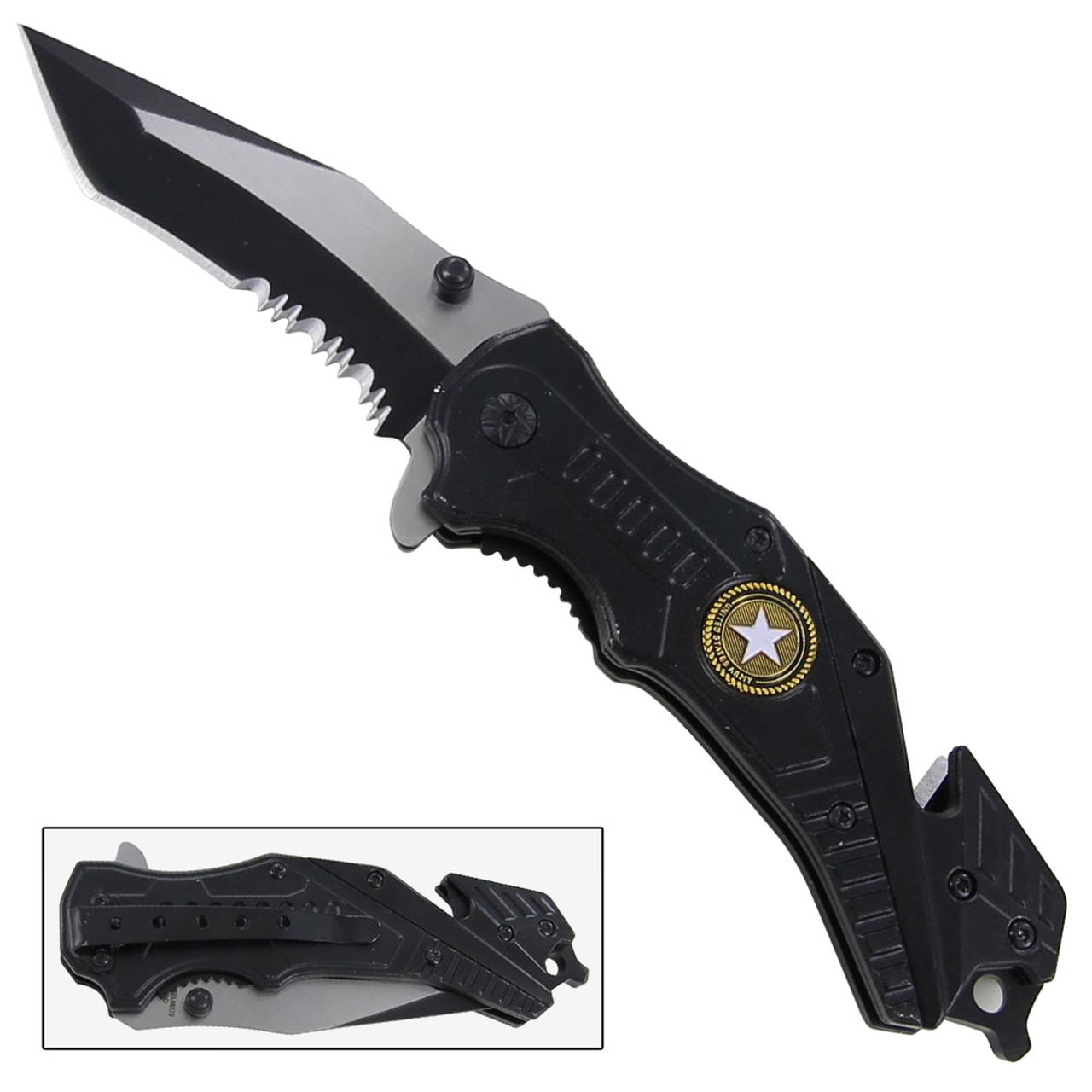 3" Blade Army Tactical Spring-Assist Pocket Folding Knife