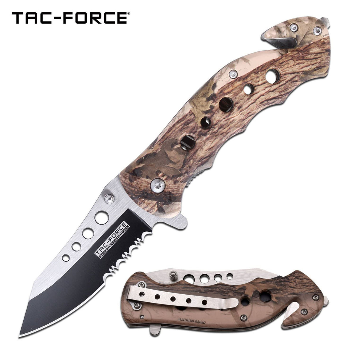 Spring Assist - 'Legal Automatic' Knife - Brown Camo Handle - TOPHATTER'S ARMORY DEALS