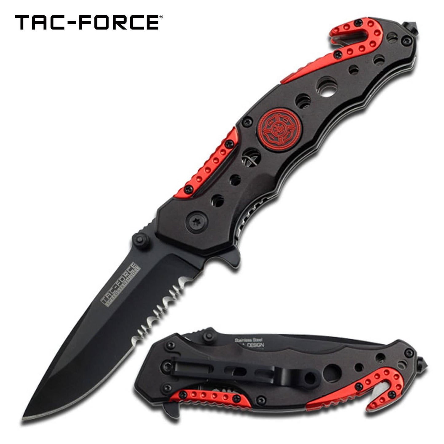 7.75" Fire Fighter Spring Assisted Folding Pocket Knife