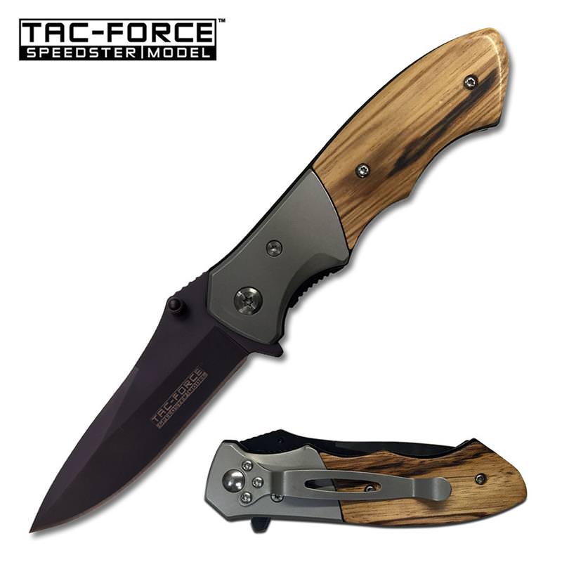 Tac Force Spring Assist Gentleman Pocket Folding Knife Wood Handle