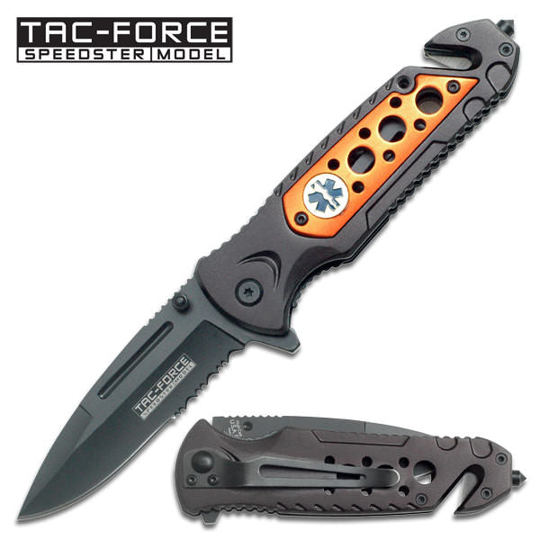 EMS EMT ' Rescue Folder Spring Assist Knife 4.5 Inch closed - TOPHATTER'S ARMORY DEALS