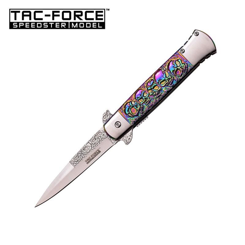 Tac Force 5 Inch Closed Rainbow Spring Assisted Opening Knife